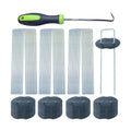 200Pcs Landscape Staples with 200 Gasket with 1Pick Hook, 6 Inch Heavy Duty Garden Stakes 11 Gauge U Shaped Galvanized