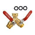 Hose Splitter 2 Way Heavy Duty Brass Garden Hose Splitter with 304 Stainless Steel Long Handle Outdoor Full Flow Hose