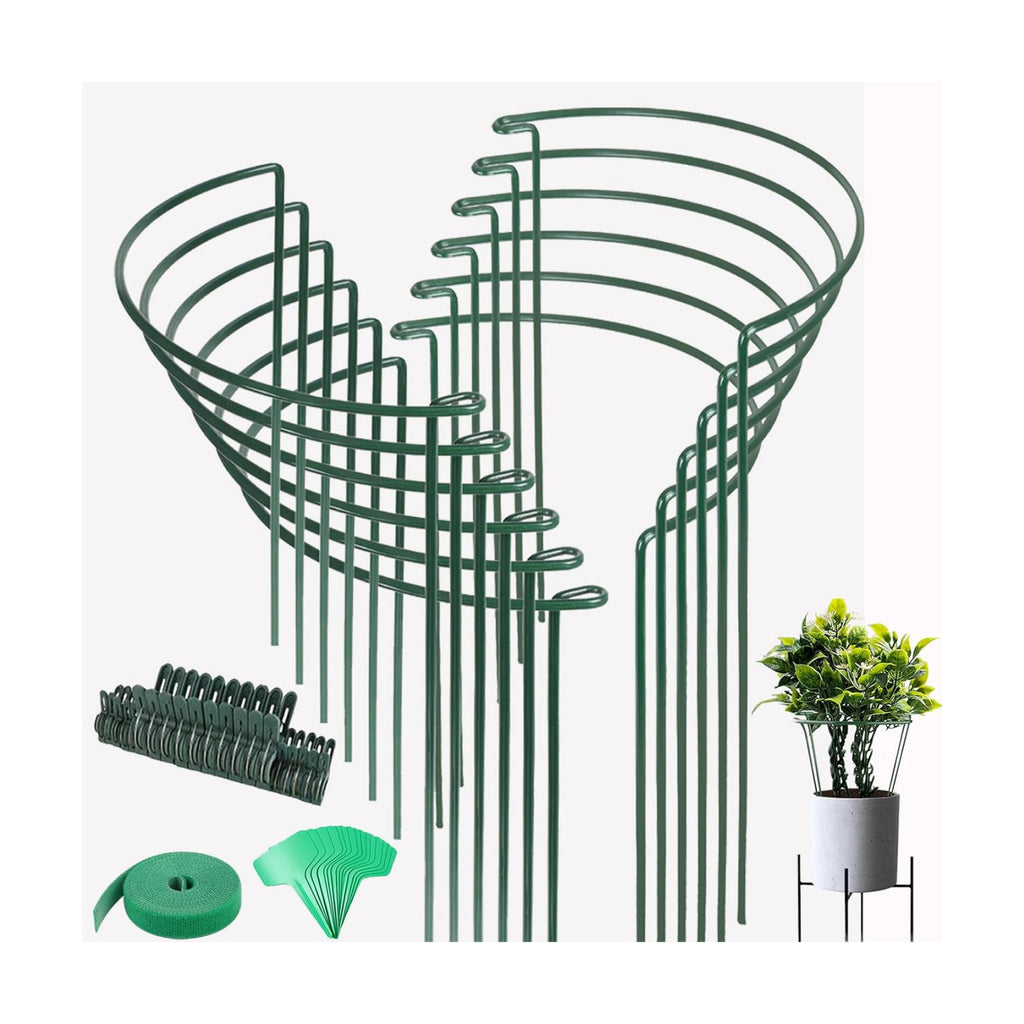 12 Pack Plant Support Stake, 16 Inch Peony Cages and Supports for Outdoor Plants, with 15 Pcs Plant Labels, 20 Pcs