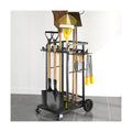 SOYEEZE Garden Tool Organizer with Large Wheels, Heavy Duty 3-Tier Yard Tower Tool Rack for Garage, Holds Up to 35
