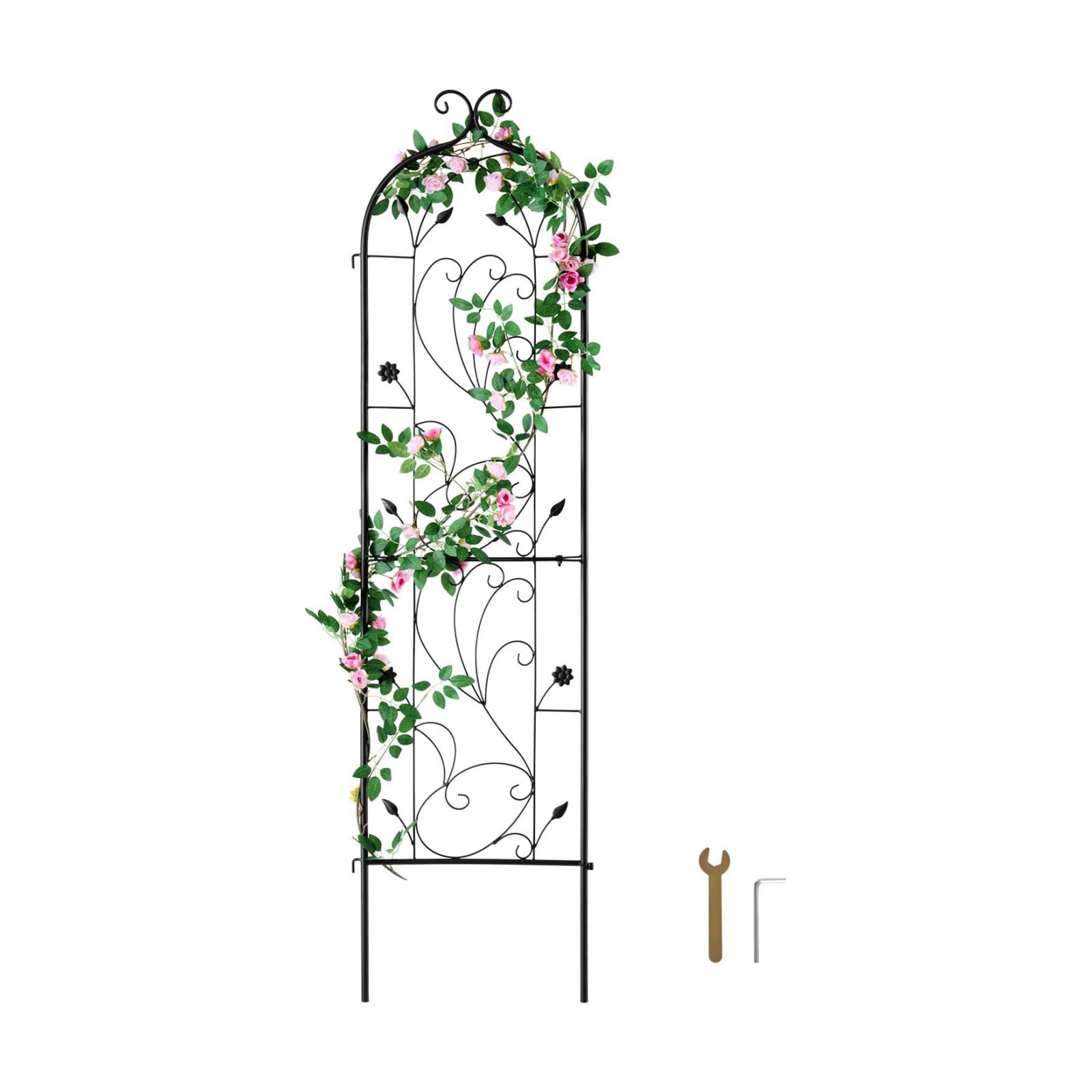 VEVOR 60 x 15 in, Rustproof Metal Garden Flower Trellis, Outdoor Climbing Rose & Cucumber Support, Decorative Tall