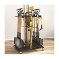 SOYEEZE Garden Tool Organizer with Lockable Wheels, Heavy Duty 3-Tier Yard Tower Tool Rack for Garage, Holds Up to 35