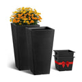 VEVOR Set of 2 Tall Outdoor Planters 22inch, Large Planters for Outdoor Indoor Plants, Black Front Porch Planter Flower