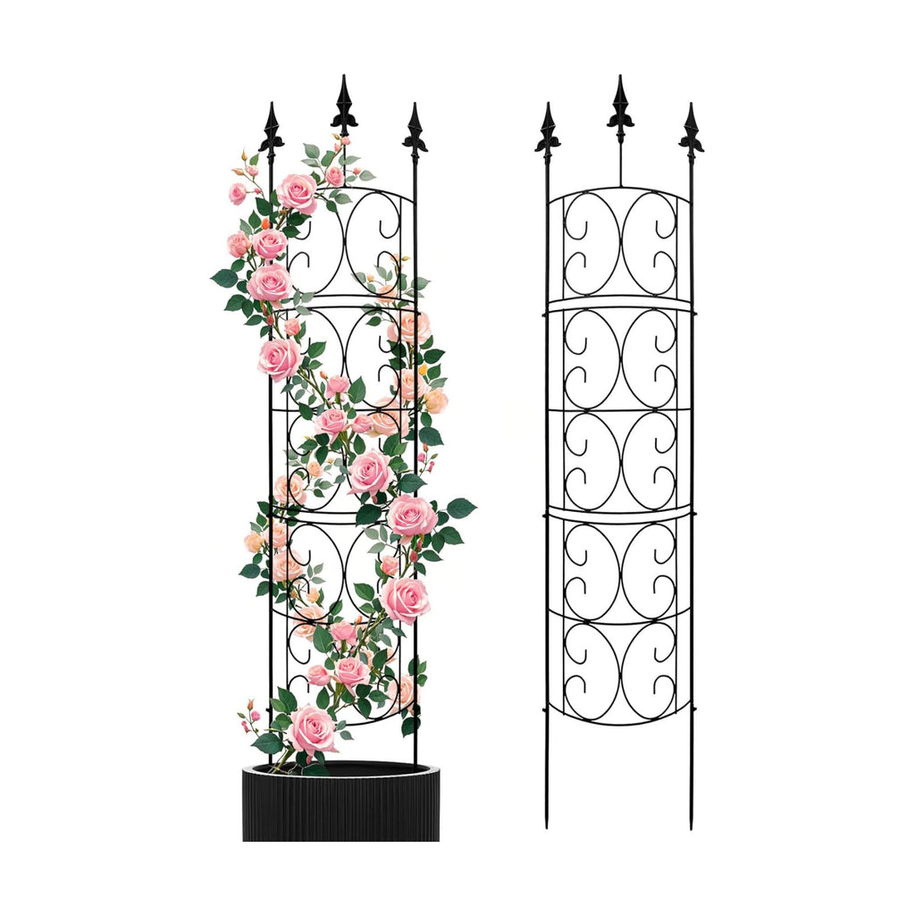 2 Pack 56.7'' H x 12'' W Garden Trellis for Climbing Plants Outdoor, Rustproof Metal Garden Flower Trellis, Rose