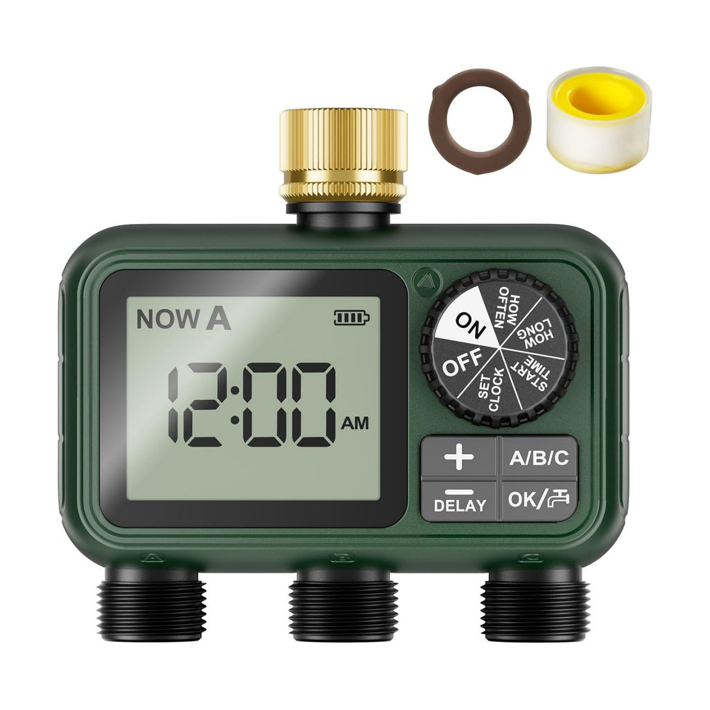 Water Timer for Outdoor Garden Hose, Sprinkler Timer for Garden | Faucet with Auto/Manual/Rain Delay Mode, Sprinkler
