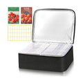 26 Slots Seed Storage Organizer Box with Insulated Bag That Holds 80-200 Seed Envelopes, Oxford Cloth Garden Seed