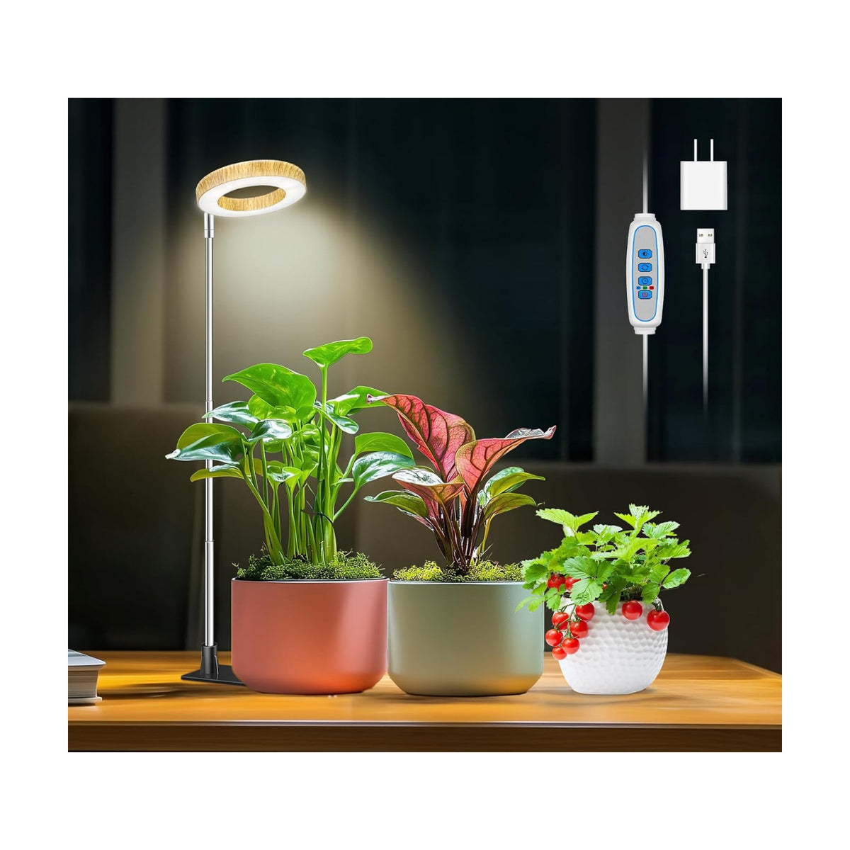 Aokrean Grow Lights for Indoor Plants Growing, Full Spectrum with Base