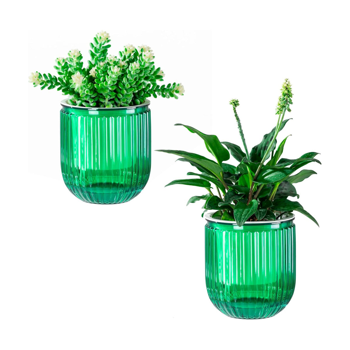 Melphoe Self Watering Pots for Indoor Plants Planter, 4.7 Inch 2 Pack Planters Self Watering Plant Pots for Flower, Houseplants, Succulent, African Violets and Cactus with Drainage