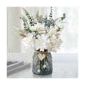 Leftover Fake Flowers in Vase,White Artificial Flowers Centerpieces for Tables,Fake Plant and Faux Flowers for Vase,Silk Flower Arrangements for Home Decor Living Room,Coffee Table Decor