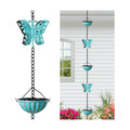 8.5 FT Butterfly Rain Chain with 12 Cups for Gutters Downspouts Outside | Metal Material, Large Opening to Avoid