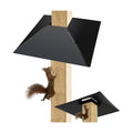 Metal Squirrel Baffle for 4x4 Post, 17 Inch Squirrel Guard for Bird Feeder Pole,Square Black Squirrels Proof Deflector Outdoor Baffle Squirrels Barrier for Wooden Pole to Keep Raccoons Off Bird Houses