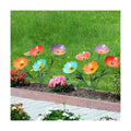 Yaocom 2 Pack Metal Flowers for Outdoor, Decorative Garden Stakes Yard Art, Outdoor Spring Garden Stake Summer Decor