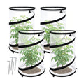 4 Pcs Pop Up Insect Barrier Plant Cover Net, 19.6" x 11.8" Round Foldable Plant Protectors Mesh Plant Enclosure, Garden