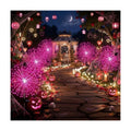 Tujoe 4 Pcs Halloween Solar Lights Outdoor Firework Lights Decor, Pink