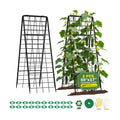 Heavy Duty 2 Pack 50"x17" Adjustable A-Frame Trellis for Climbing Plants Outdoor, Metal Rust-Proof Garden Trellis