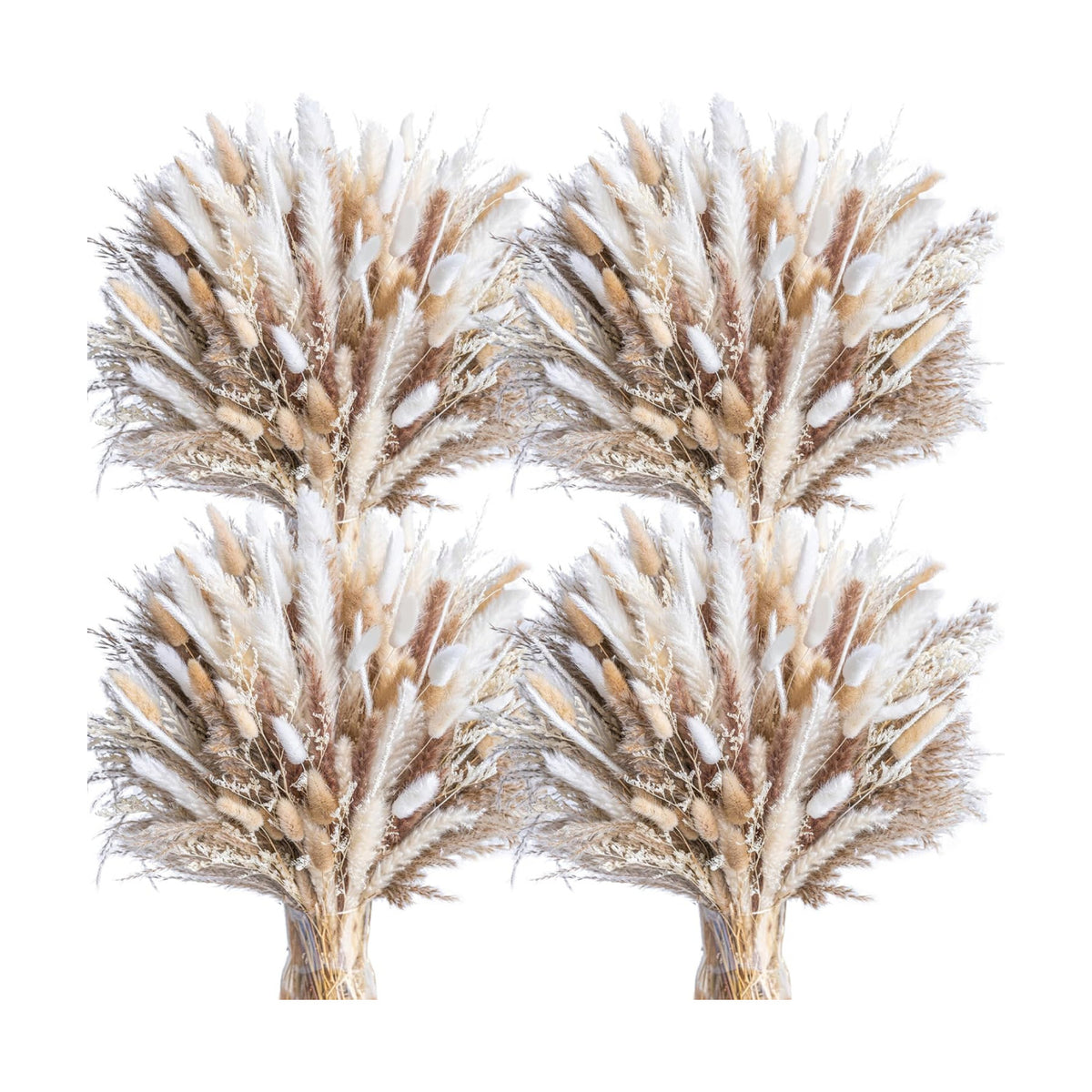 440PCS Natural Dried Pampas Grass Boho Home Decor Bouquet Phragmites Dried Flowers Bouquet for Wedding Floral Arrangements Home Decorations (440PCS)