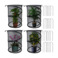4 Pack Pop up Plant Covers Tent from Animals, 20"H X 13"D Insect Barrier Mesh Plant Guard Cover Net Black Garden Plant