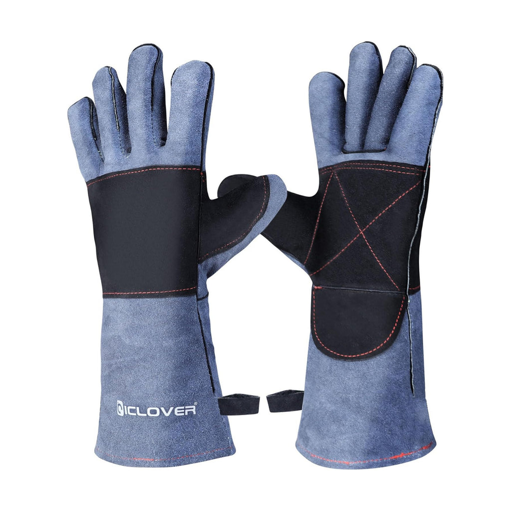 IC ICLOVER Animal Handling Gloves, Snake Bite Proof Gloves, Double Leather | Cat, Dog Training, Bird, Falconry, Snake
