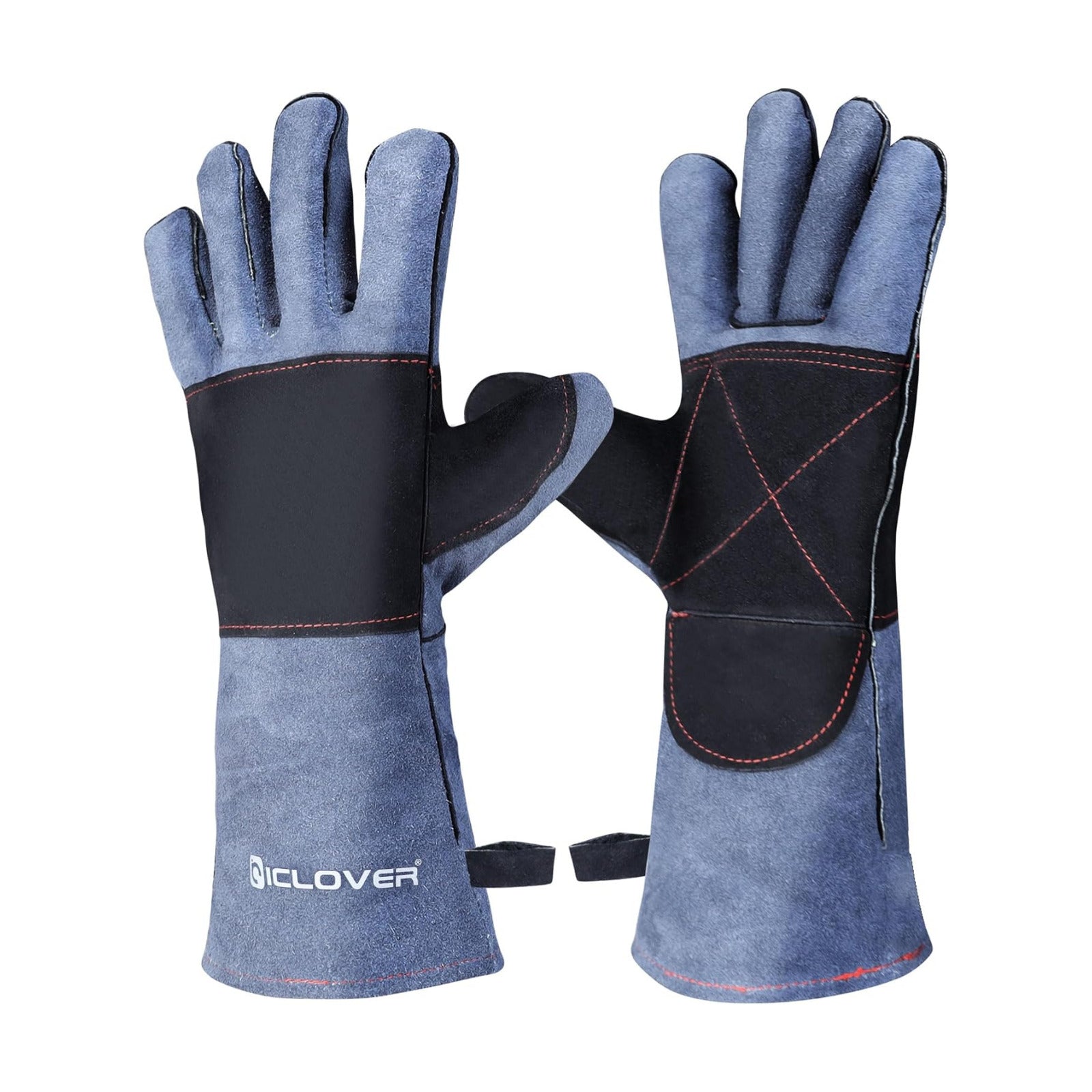 IC ICLOVER Animal Handling Gloves, Snake Bite Proof Gloves, Double Leather | Cat, Dog Training, Bird, Falconry, Snake