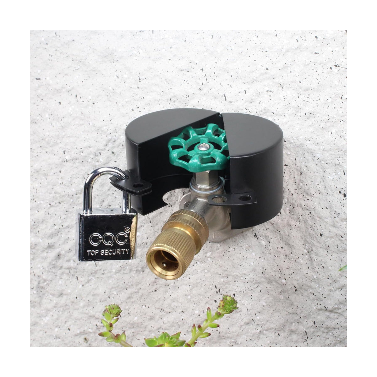 Outdoor Faucet Lock Cover with Padlock Water Spigot Lock Gate Valve Lockout Device Hose Bib Lock Childproof Exterior Faucet Locks, Stop Unauthorized Water Use,Black