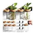 Baderke 6 Set Wall Plant Holder with Plastic Propagation Vases Hanging Planter Wall Mounted Set for Plants Growing in Water Hydroponic Artificial Plants Indoor Decor (2.48" X 4.72",Test Tube)