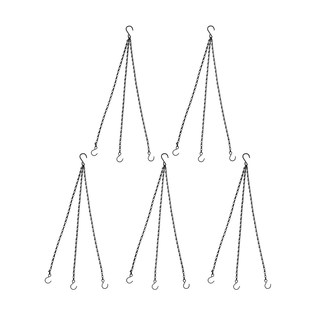Hanging Basket Chain,22 Inch Black Hanging Chain,Chain for Hanging Plants with Hooks for Bird Feeder Hanging Planter Porch Wind Chime (Black, 22 Inch-5PCS)