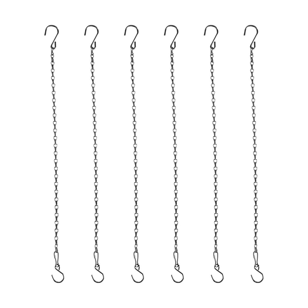 Chain for Hanging Plants,21 Inch Silver Hanging Chain, Small Hanging Basket Chain Kits with Hooks for Bird Feeder Hanging Basket Extender Porch Wind Chime (Silver, 21 Inch-6PCS)