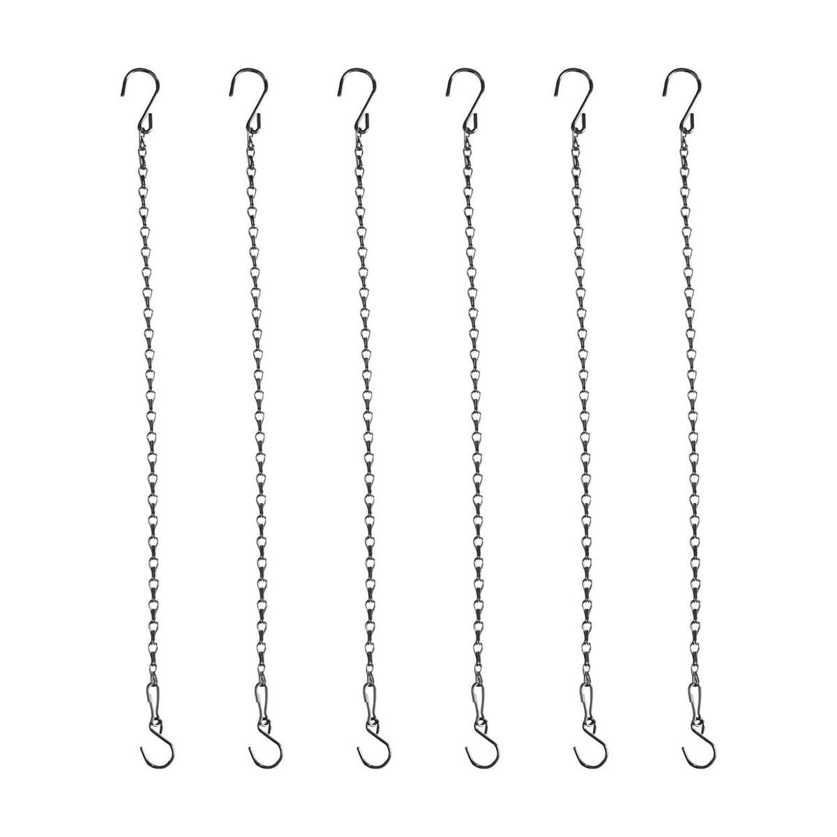 Chain for Hanging Plants,21 Inch Silver Hanging Chain, Small Hanging Basket Chain Kits with Hooks for Bird Feeder Hanging Basket Extender Porch Wind Chime (Silver, 21 Inch-6PCS)