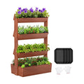 Wood Vertical Raised Garden Bed, 4 Tier Planter Box | Garden Planter Raised Bed Freestanding Plant Stand Flower Rack