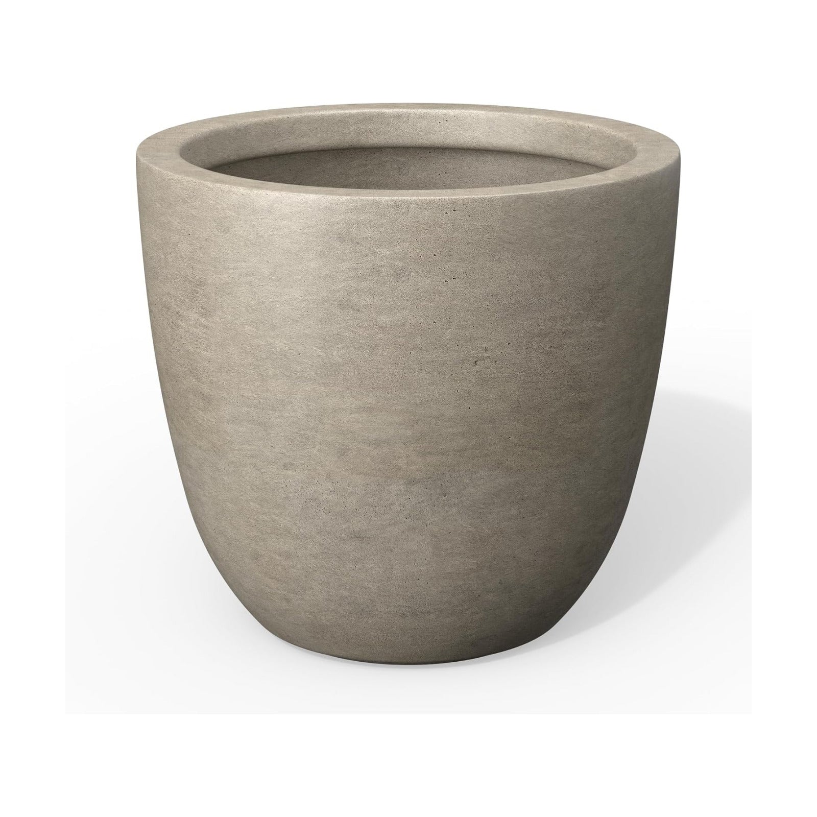 Kante Small Round Bowl Weathered Concrete Planter 10" Dia, Outdoor | Rubber Plug for Indoor, Drainage for Garden