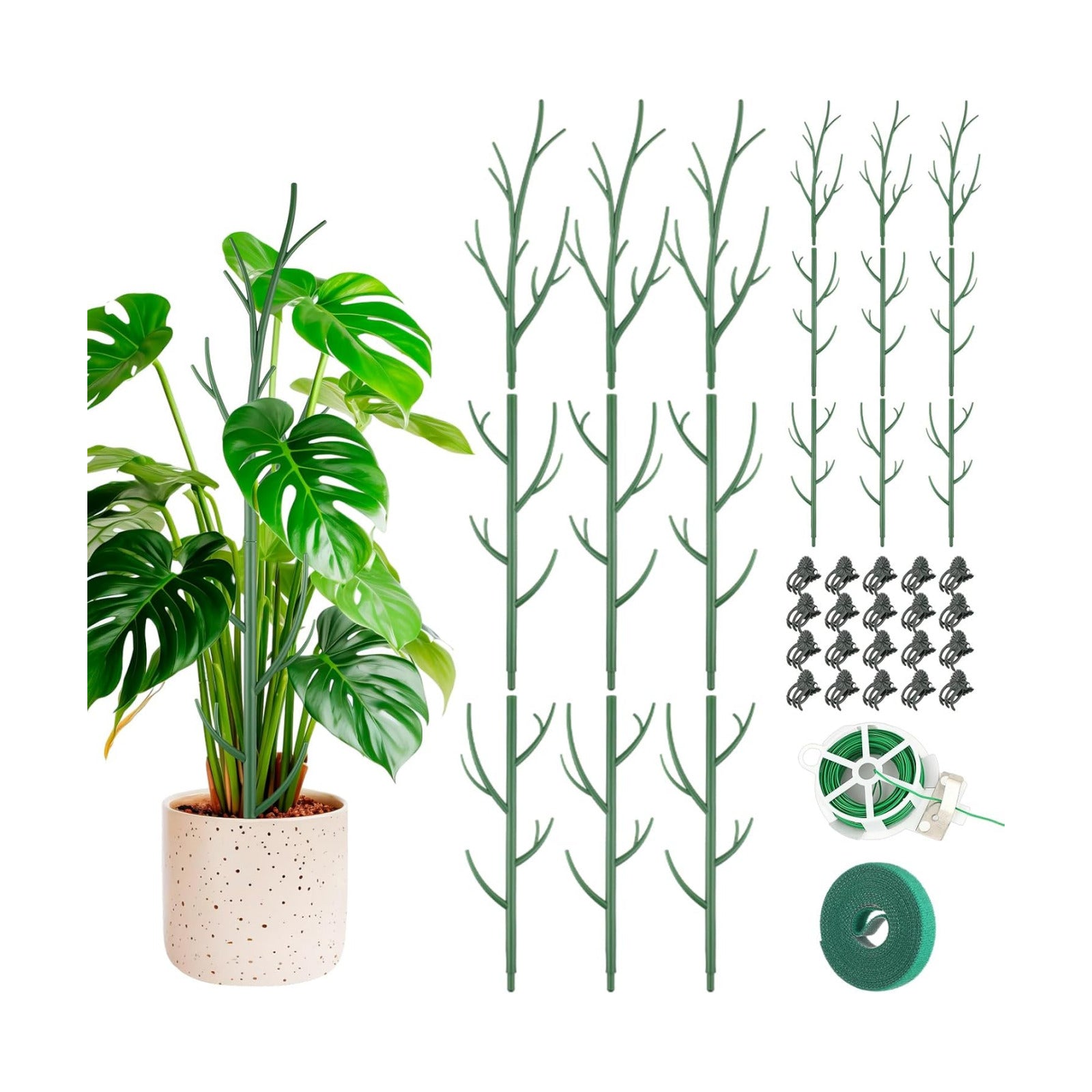 Honeydak 18 Pack Monstera Plant Support Plant Support Stakes for Indoor Plants Stackable Monstera Climbing Sticks with