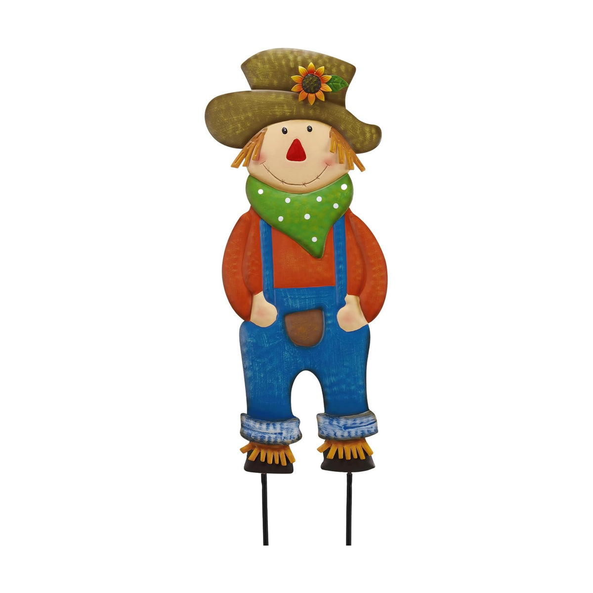 TERESA'S COLLECTIONS Fall Outdoor Decor, Scarecrow for Garden Decorations Metal Stakes,Thanksgiving Decorations,Blue Harvest Yard Signs for Lawn Patio,24”