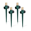 Tioncy 4 Pack Metal Lawn Sprinkler Automatic Garden Water Sprinkler on Spike Base 360 Degree Rotation with Adjustable