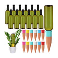 SiliFine 12 Sets Terracotta Watering Spikes,Green and Mixed Color | 26 oz Bottles for Slow Release Watering, Self