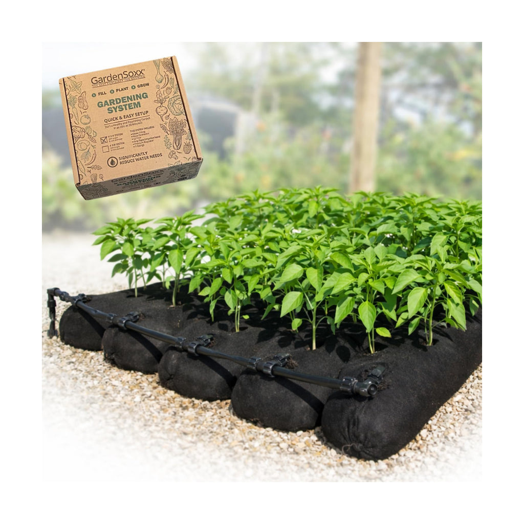 4x8 (32 sq ft) Raised Garden Bed Kit with Built-in Drip Irrigation Watering System – Flexible Fabric Grow Bag Planter
