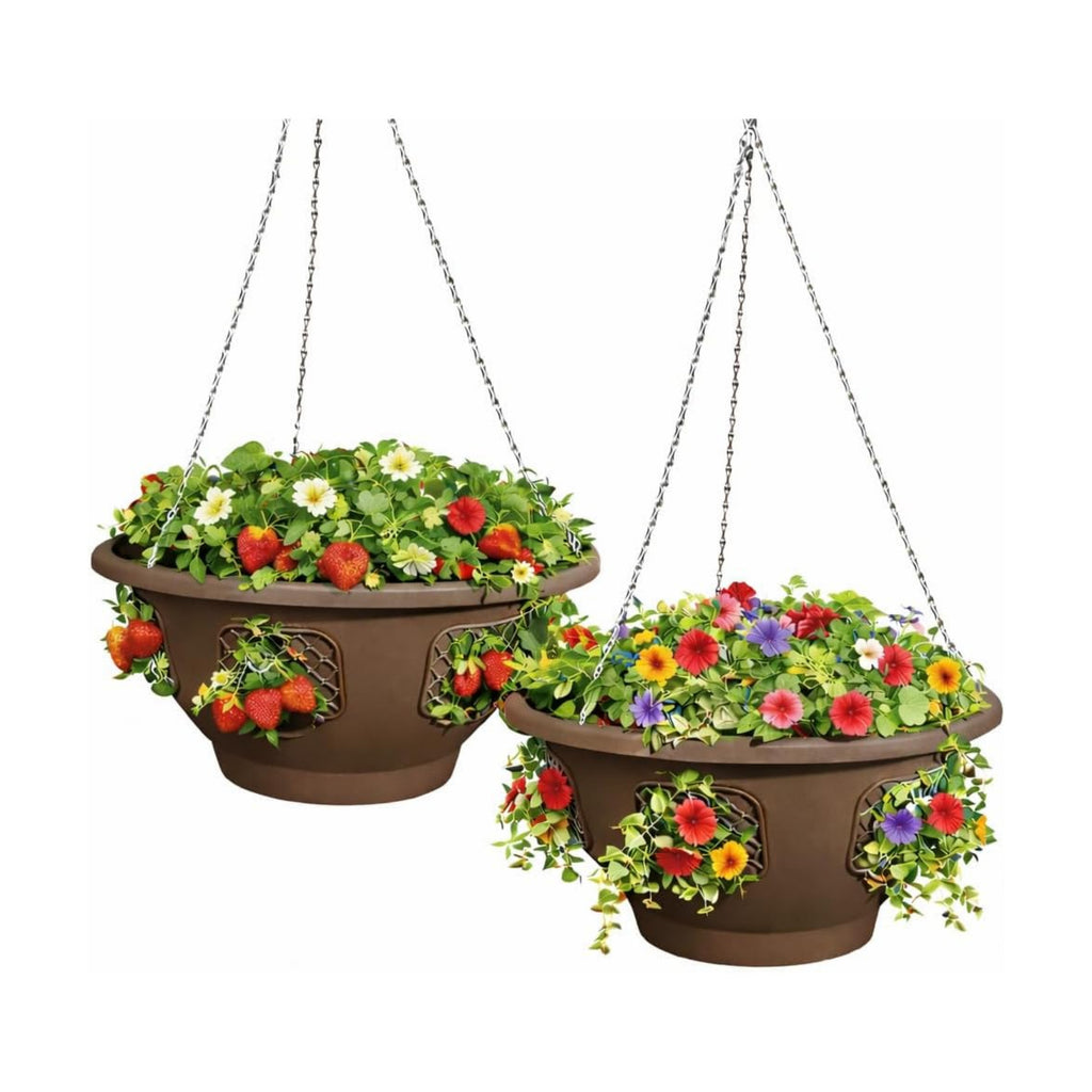 Ultimate Hanging Baskets - Strawberry, Tomato, Flower, and Herb Outdoor Planters - Use Garden Pots for Growing Plants
