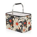 Collapsible Picnic Basket with Handle, Shopping Basket Aluminum Frame, Grocery Basket Tote for Women, Farmers Market