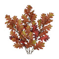 35" Long Faux Oak Leaf Stems with Acorns, 3Pcs Fall Stems for Vase Brown