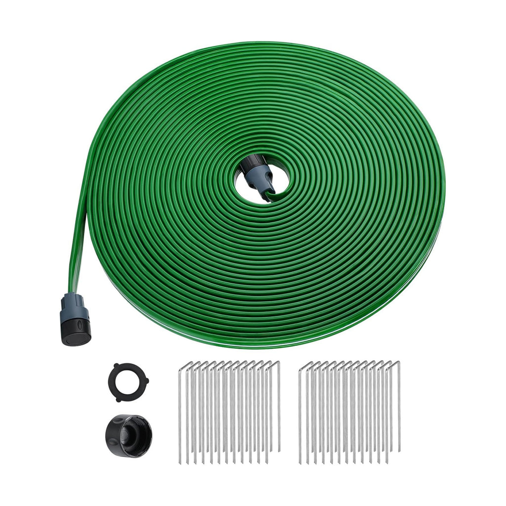 75ft Sprinkler Soaker Hose | Kink-free, Save Water, Flexible, Heavy Duty Three Tube Flat Watering Hose for Garden Yard
