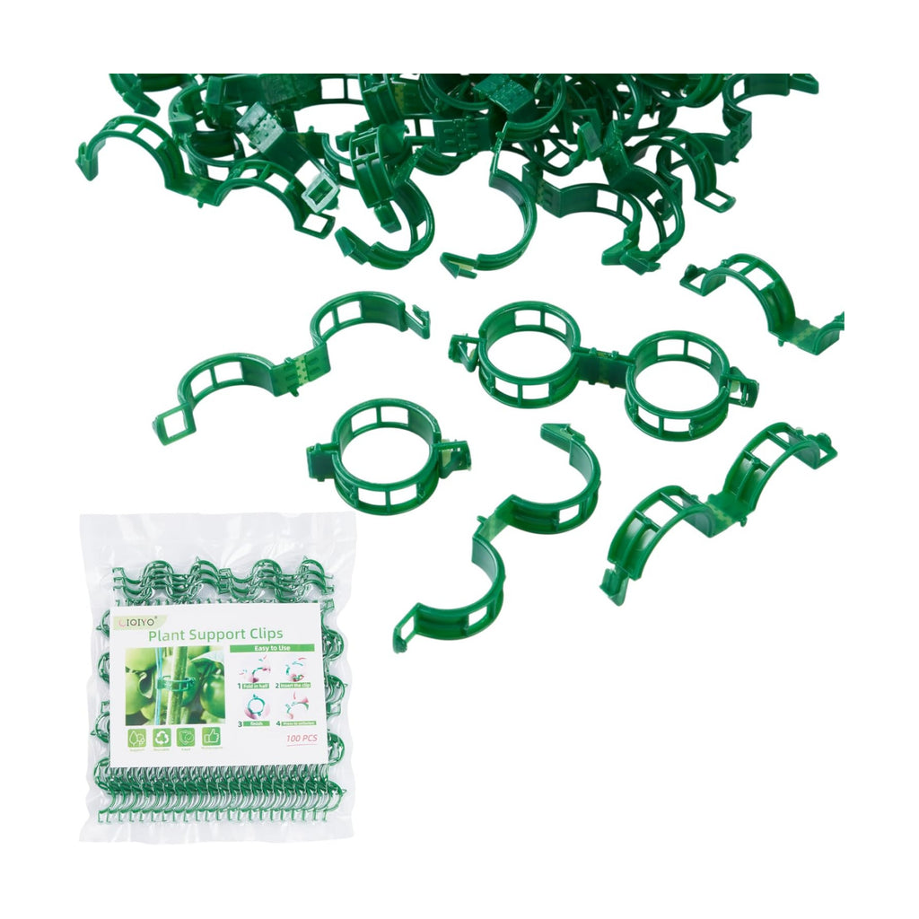 CIQIYO® 300 Pcs Plant Support Clips,Plastic Clips for Securing Plants,Tomato Vine Clips,Plant Fixing Clips,Garden Clips for Climbing Plants,Grape and Vine Vegetables (300, Green)