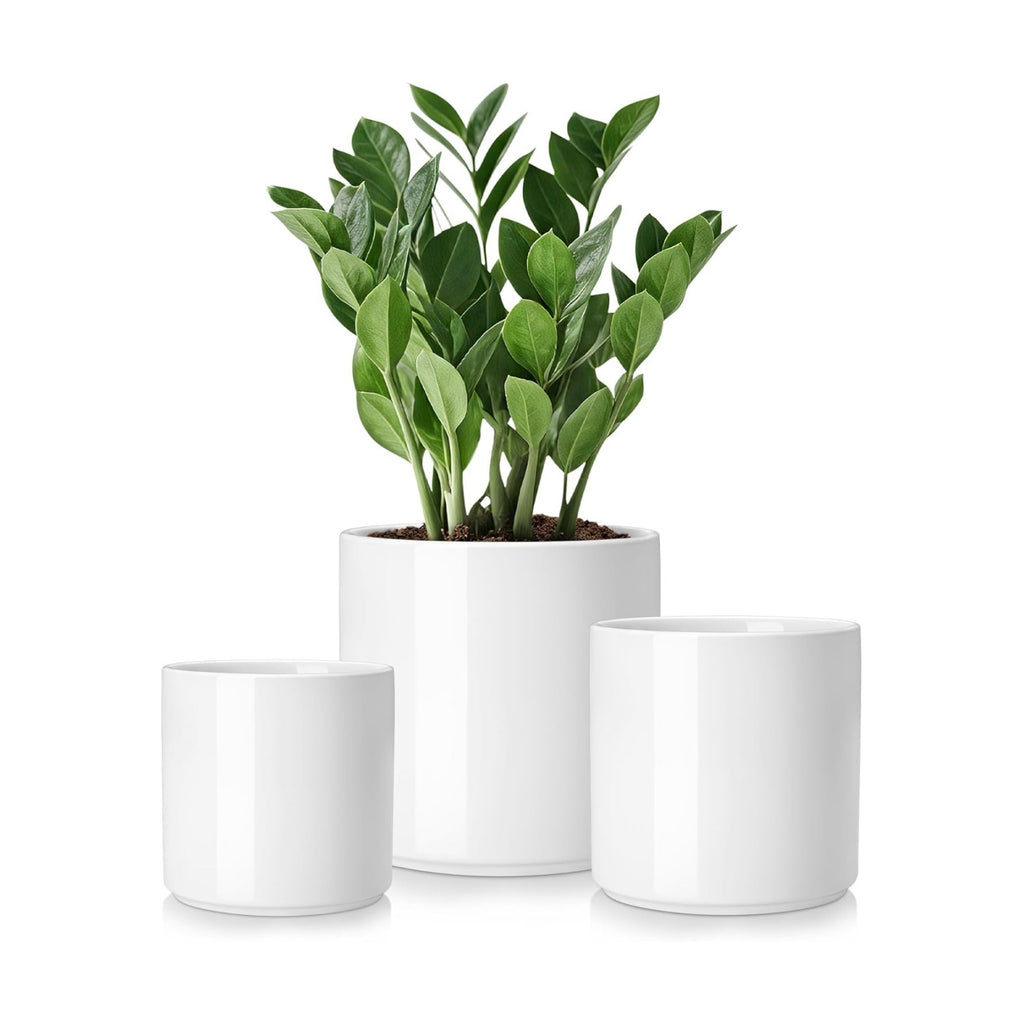 vancasso Ceramic Plant Pots, 4.25+5.25+6.25 Inch Planter Pot with Drainage Hole, Flower Pots for Indoor Outdoor Plants
