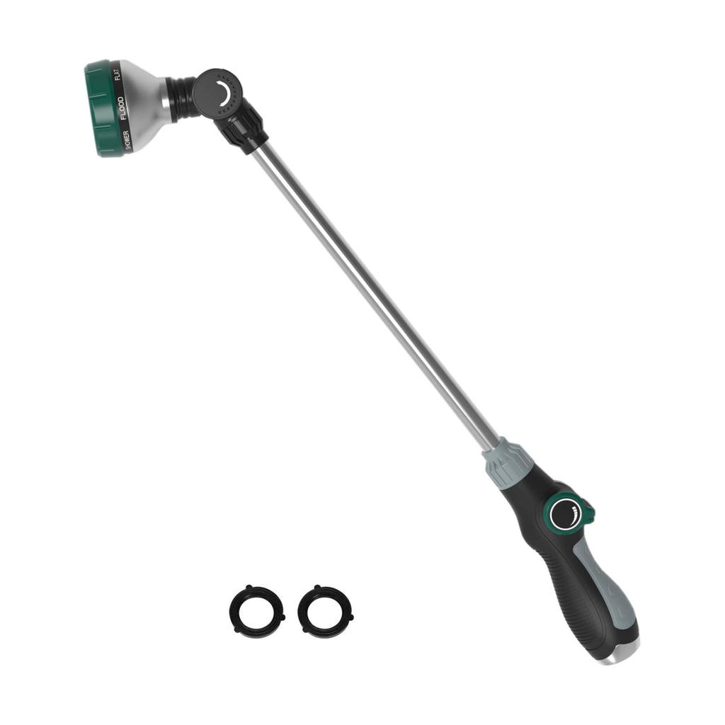 Watering Wand for Garden Hose, 24 Inch, 8 Spray Patterns, Garden Hose Nozzle with Thumb Flow Control, Adjustable Water