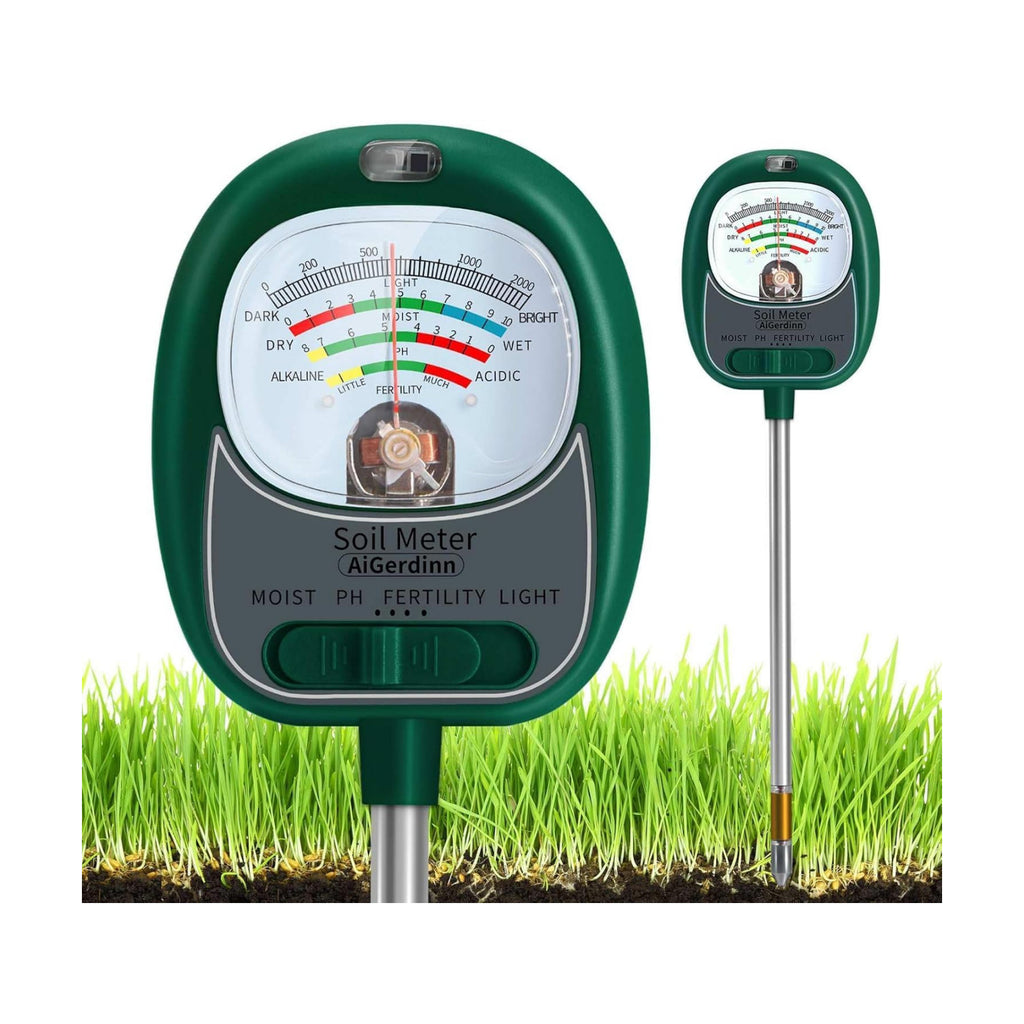 Soil Tester, Soil Moisture Meter/Soil pH Meter/Sun-Light/Fertility for Gardening, Large Dial Soil pH Tester Plant Water