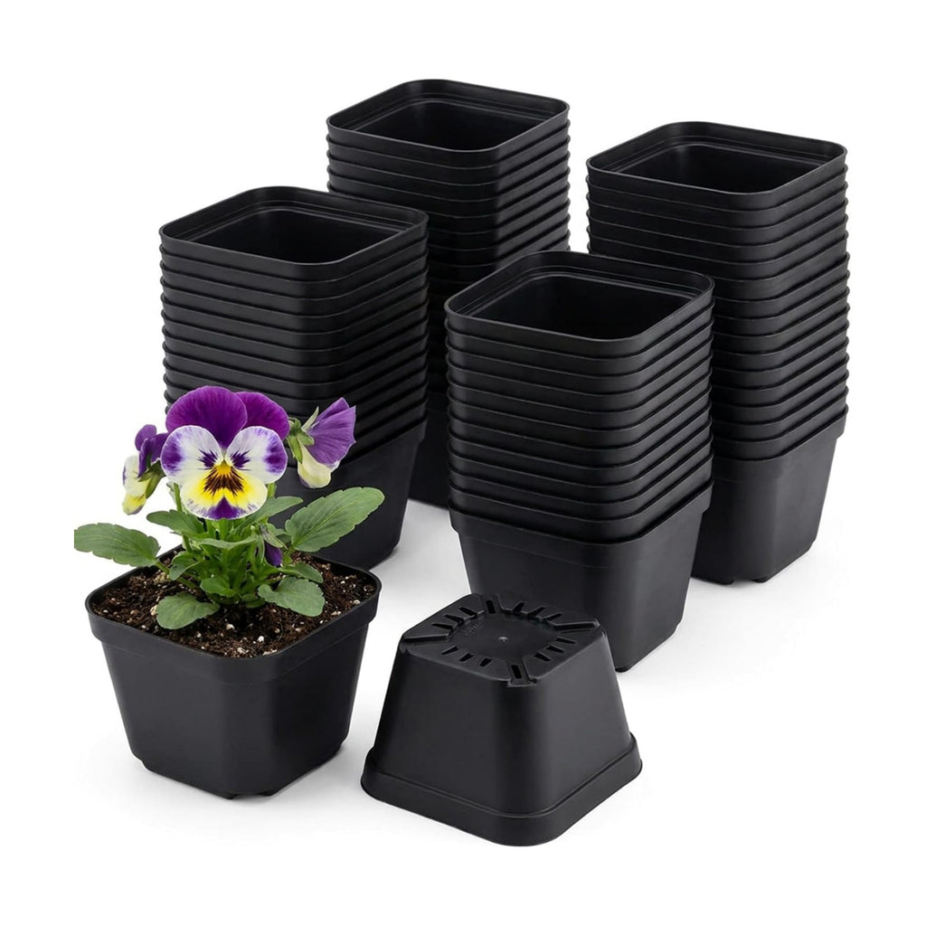 50 Packs Square Nursery Pots for Plants 4 Inch Seedling Pots