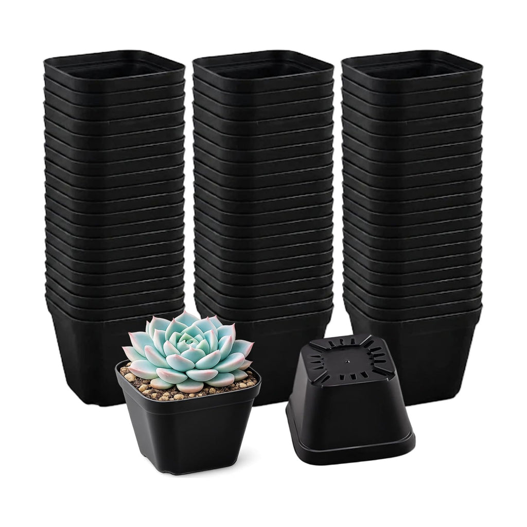 100 Packs Square Nursery Pots for Plants 4 Inch Seedling Pots