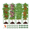 4 Pack Large Tomato Cage for Garden Up to 49" H X 16" W Metal Plant Support Stakes with Clips Triangle Pea Cages
