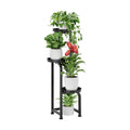 Bamworld Tall Plant Stand Indoor Outdoor Corner Metal Flower Pot Stands | 3 Tier Black Heavy Duty Plant Shelf for Patio