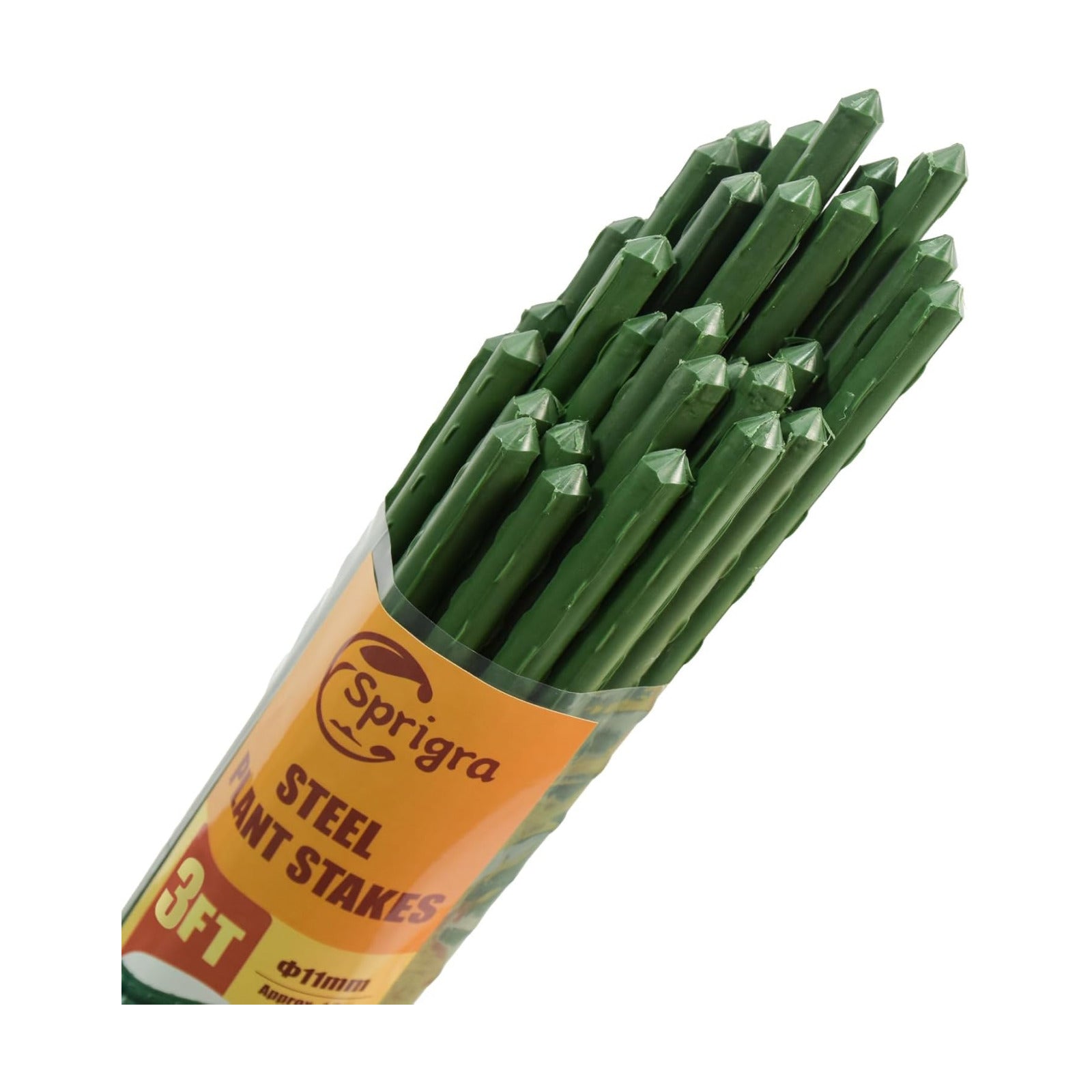 Plant Stakes 36 inch, 3ft Steel Garden Stakes 25 Pack, Sturdy Plant Support for Climbing Plants, Tomatoes, Beans