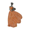 Guichifun Fairy Statue Orange Leaf Angel Girls 7.5 x 4.5 x 11.5 Inch | Resin, Fall Thanksgiving Decor, For Outside or