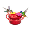 iBorn Handheld Hummingbird Feeders for Outdoors, Hummingbird Hand Feeder 3OZ Mini Bird Feeders for Outdoors,3 Bee Guard Feeding Ports, Silicone Flower, Red (Set of 1)